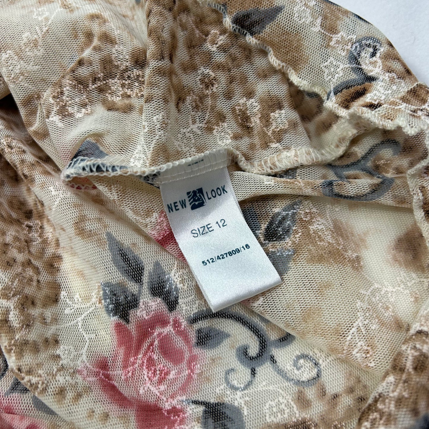 Vintage Floral New Look Off The Shoulder Top - Size M