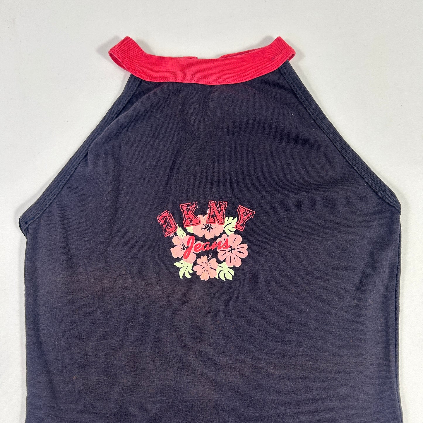 DKNY Jeans Floral Halter Neck Top - Size S/M