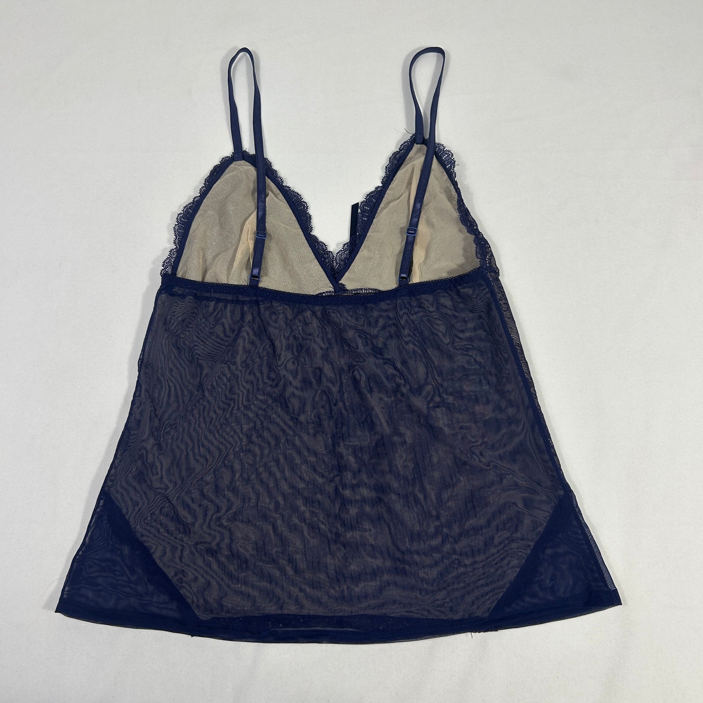 Navy Blue Sheer Lace Camisole - Size S