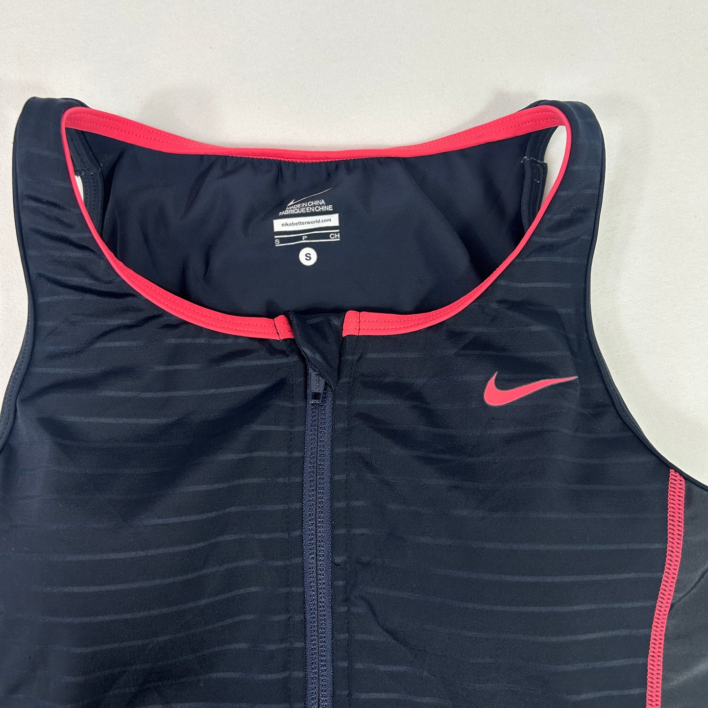 Navy Blue/Pink Nike Sports Tank - Size S