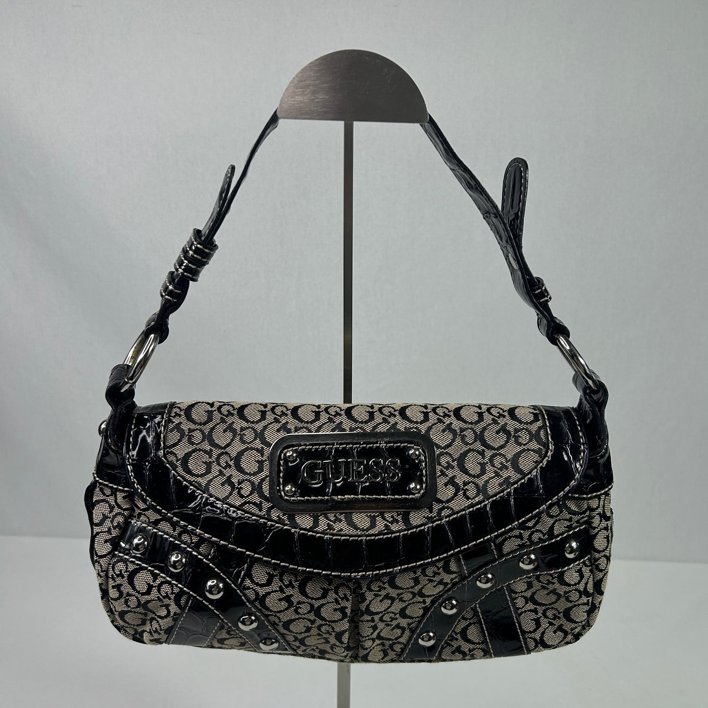 Vintage Monogram Guess Shoulder Bag
