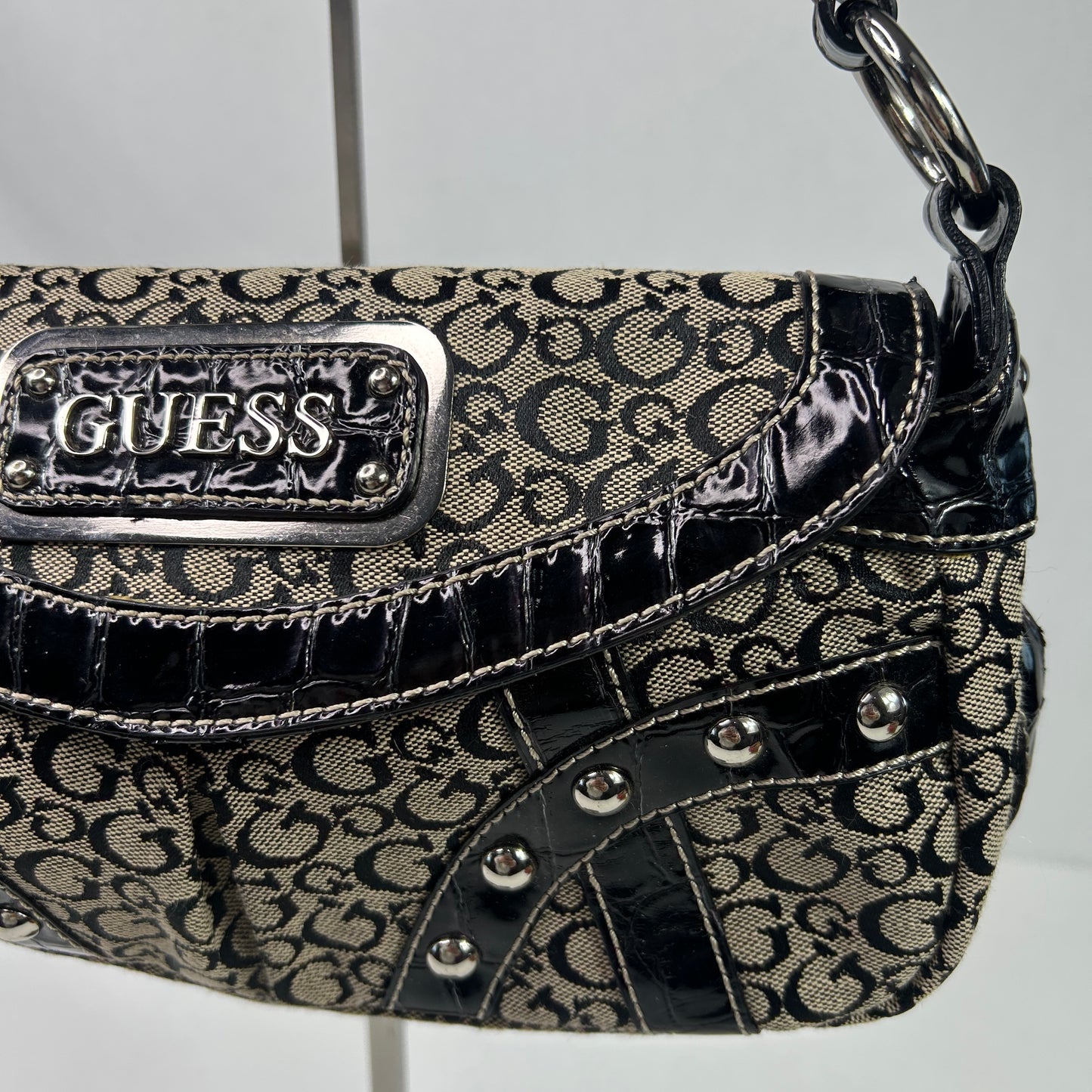Vintage Monogram Guess Shoulder Bag