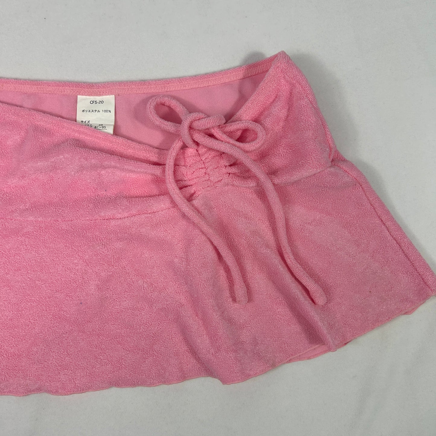 Pink Terry Cloth Micro Skirt - Size M