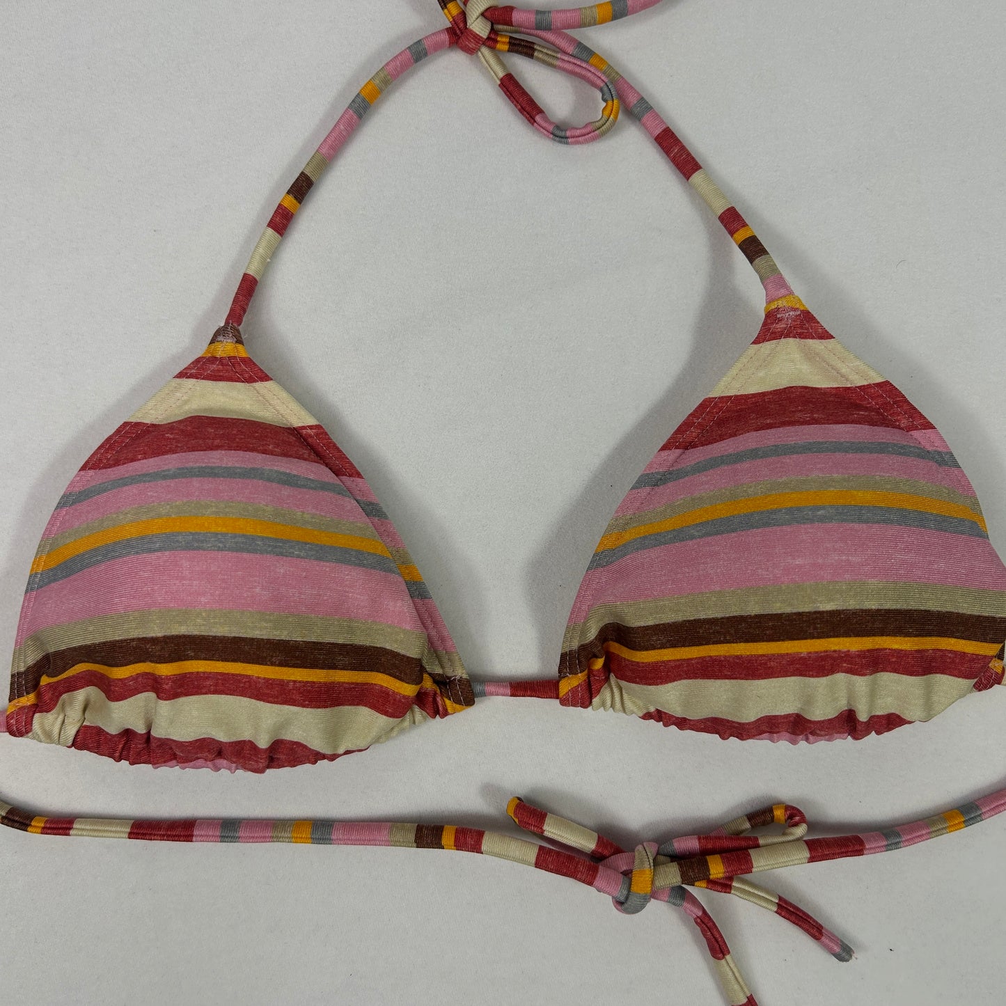 Stripped Pink Bikini top - Size XS/S/M