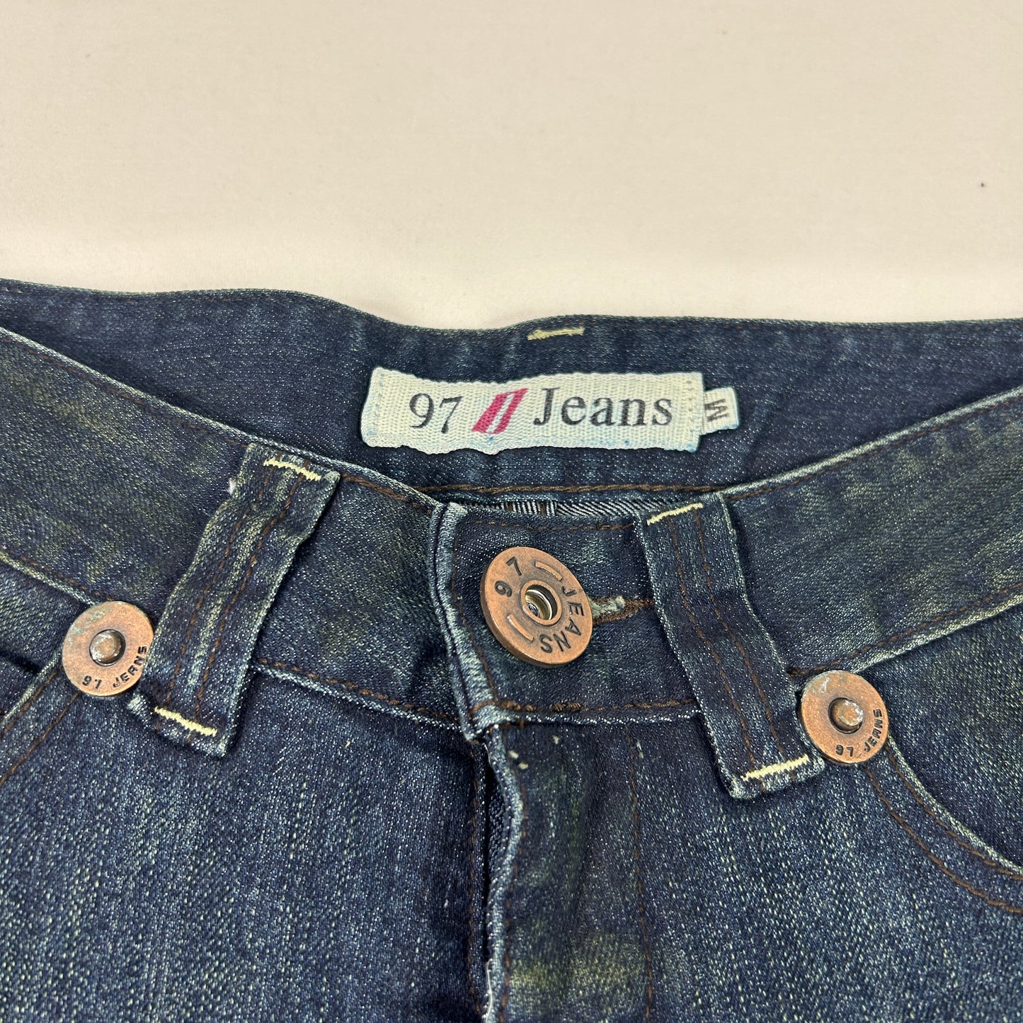 Vintage Dark Wash Denim Straight Legged Jeans - Size XS/S