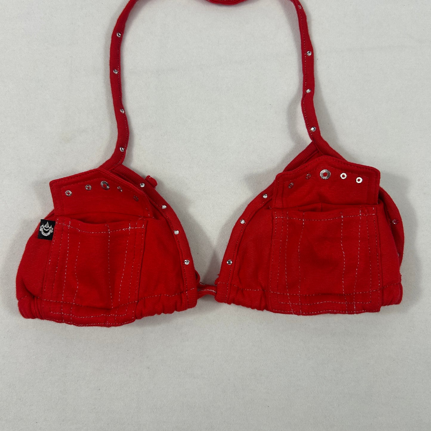Red Pocket Bikini Top