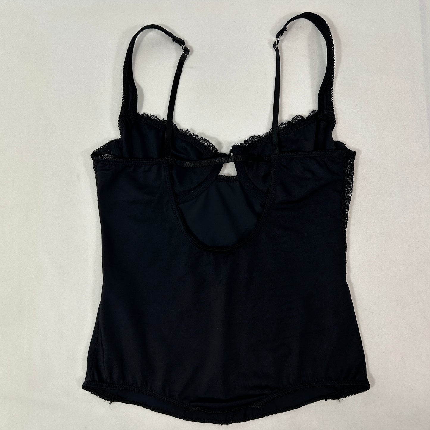 Black Lace Corset Camisole - Size S