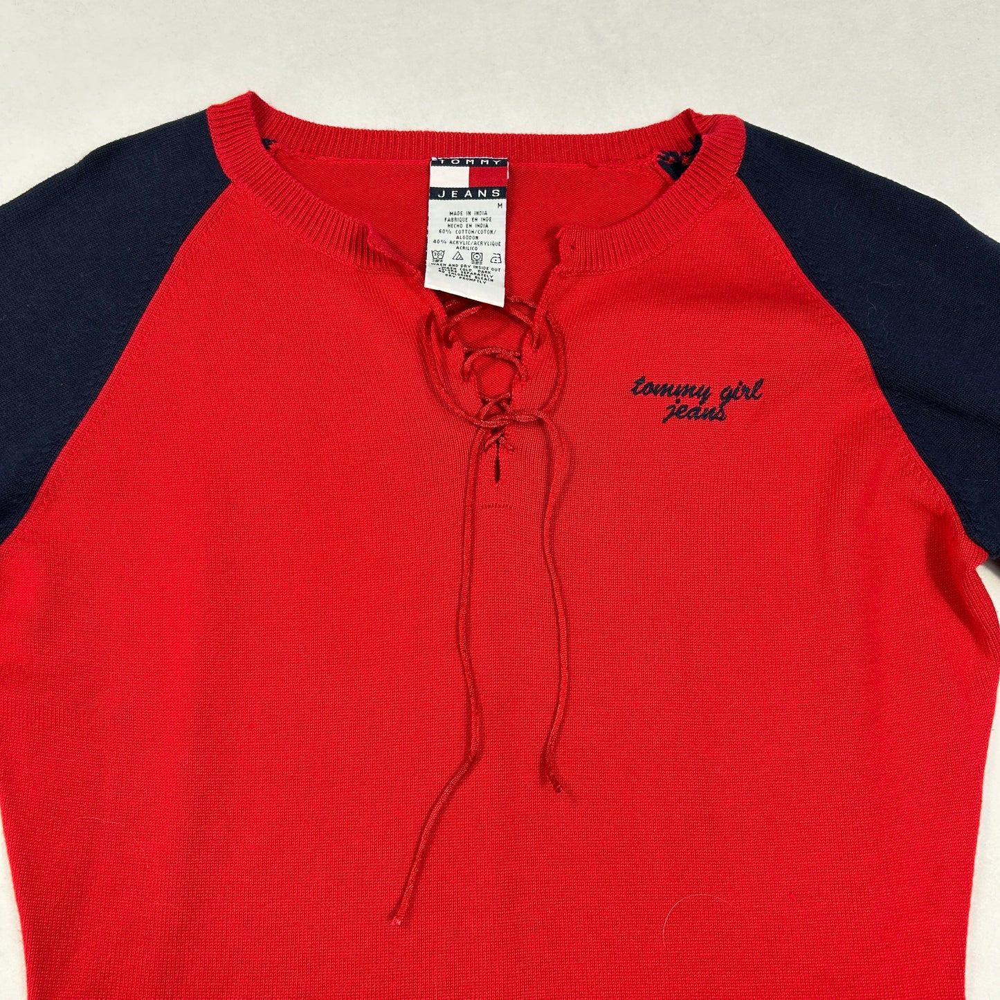 Two Tone Tommy Girl Jeans Long Sleeve - M