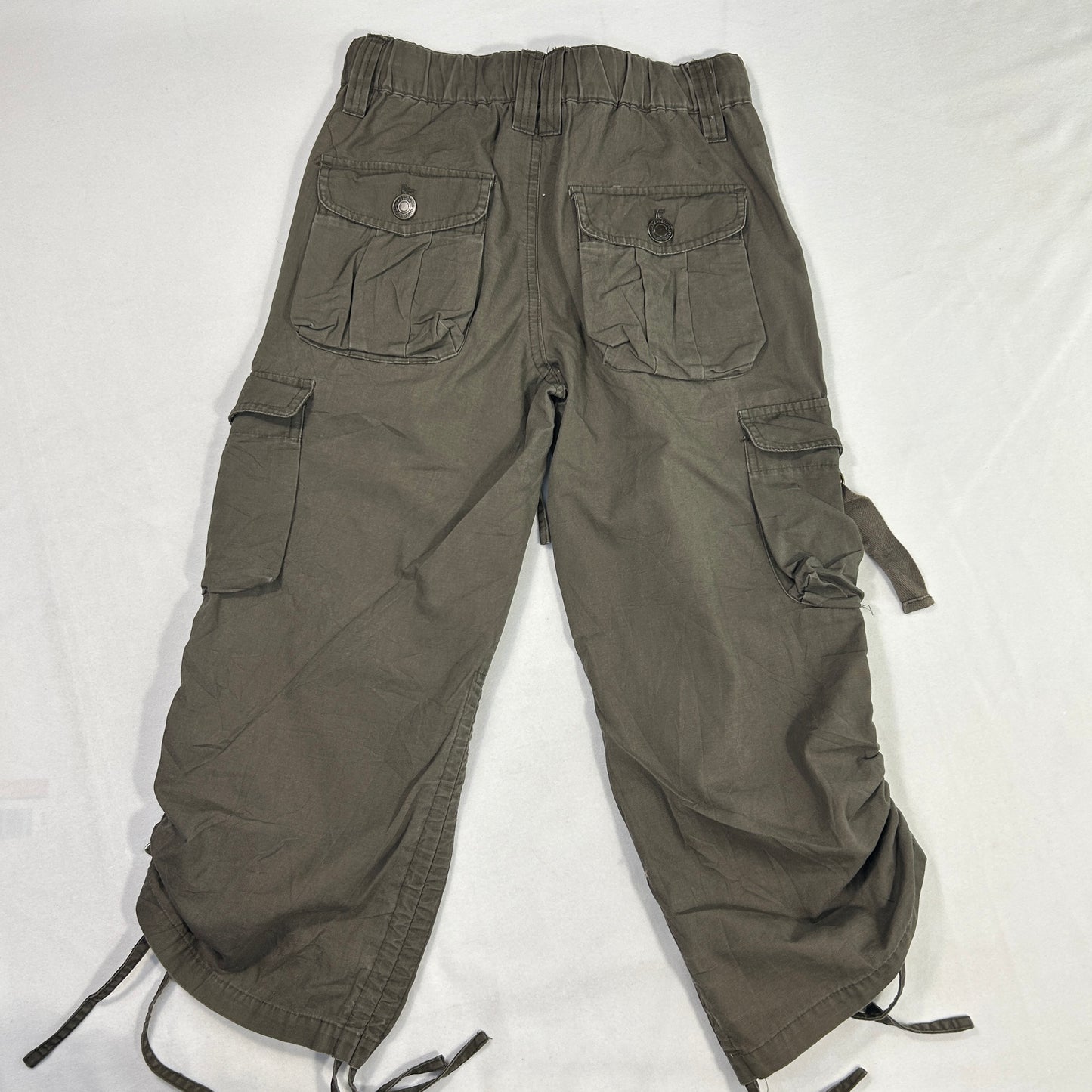 Brown Khaki 3/4 Ruched Capri Pants - Size S