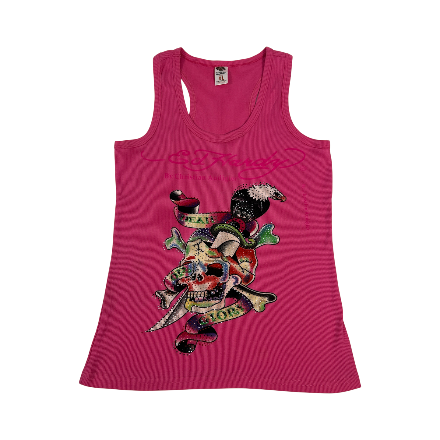 Hot Pink Ed hardy Tank Top - Size L/XL