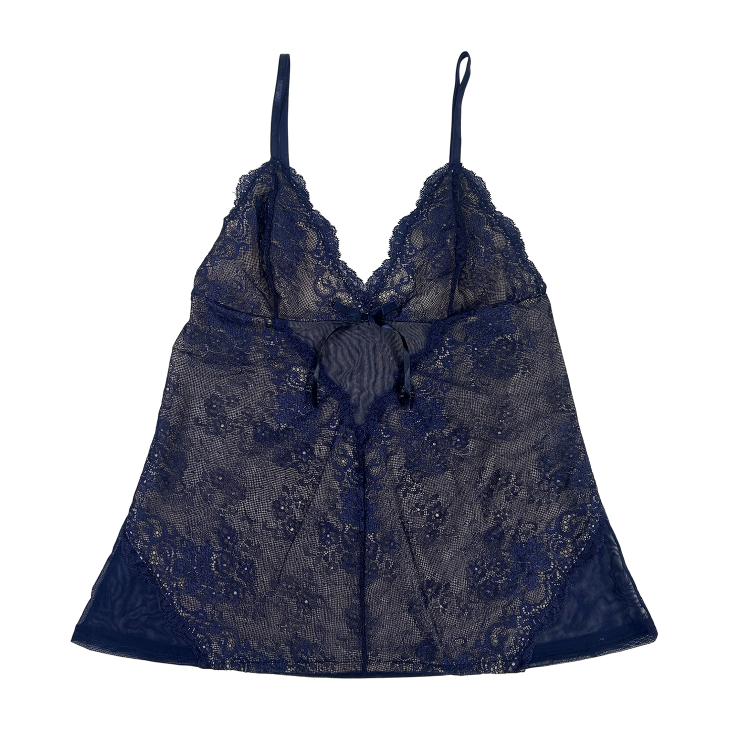 Navy Blue Sheer Lace Camisole - Size S
