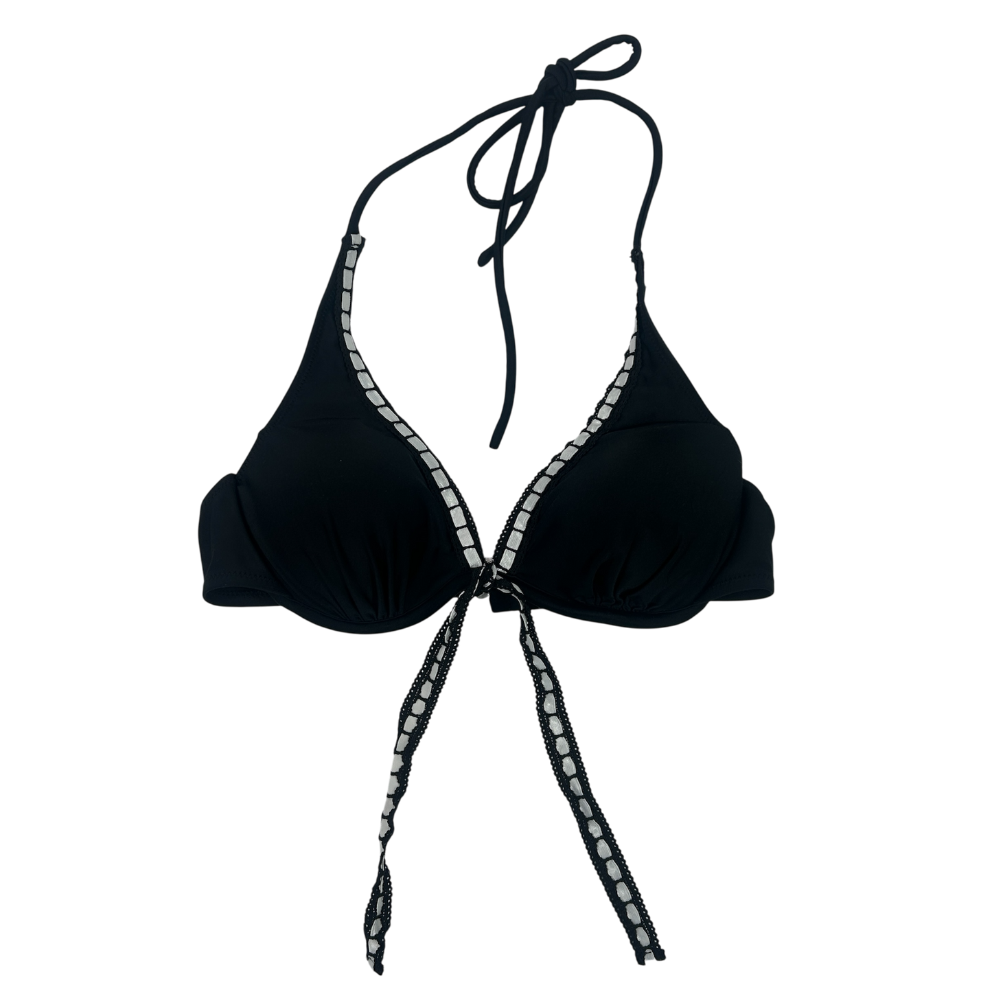 White & Black Bikini Top - Size S