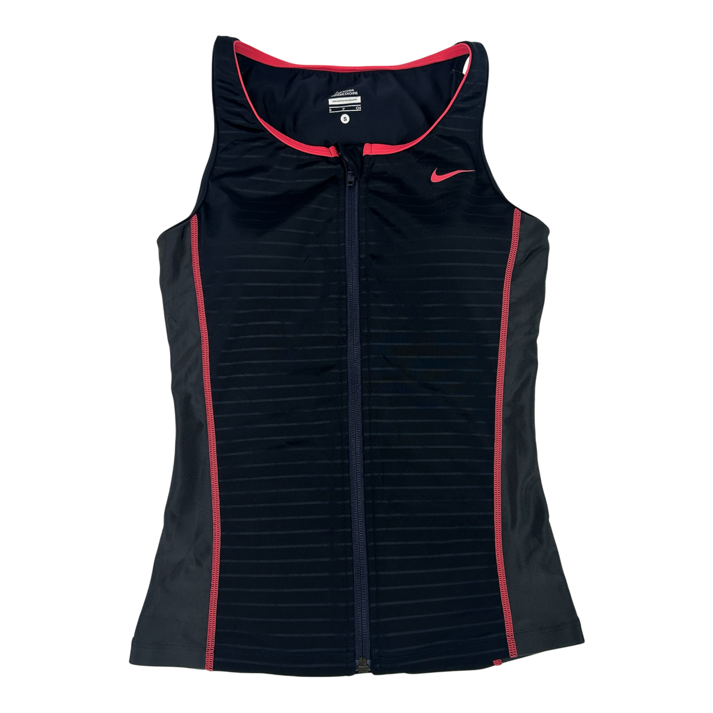 Navy Blue/Pink Nike Sports Tank - Size S