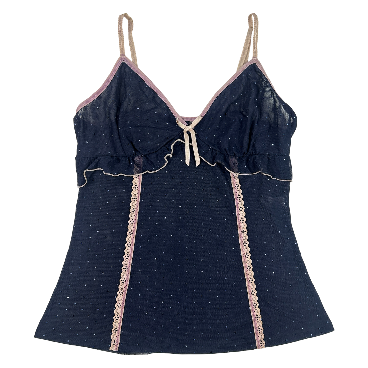 Vintage Navy Blue Glitter Camisole - Size S