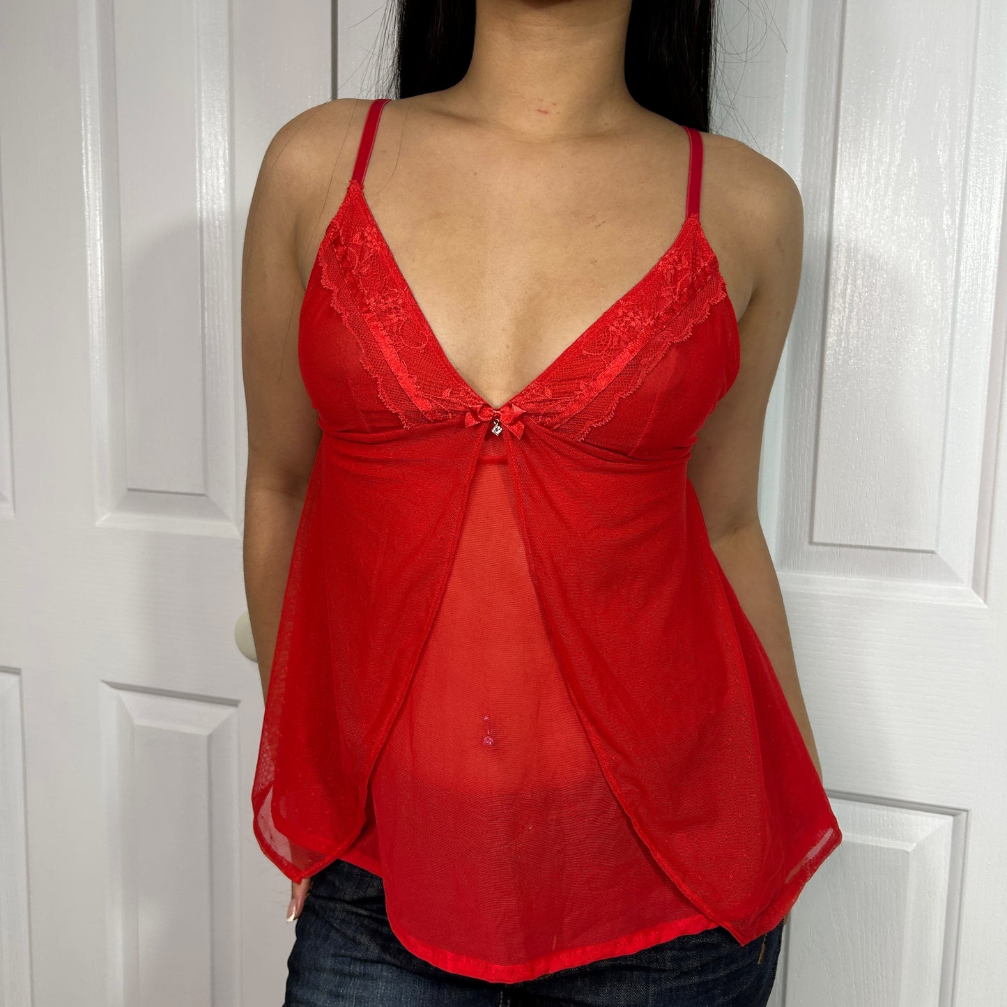 Red Lace Camisole - Size S