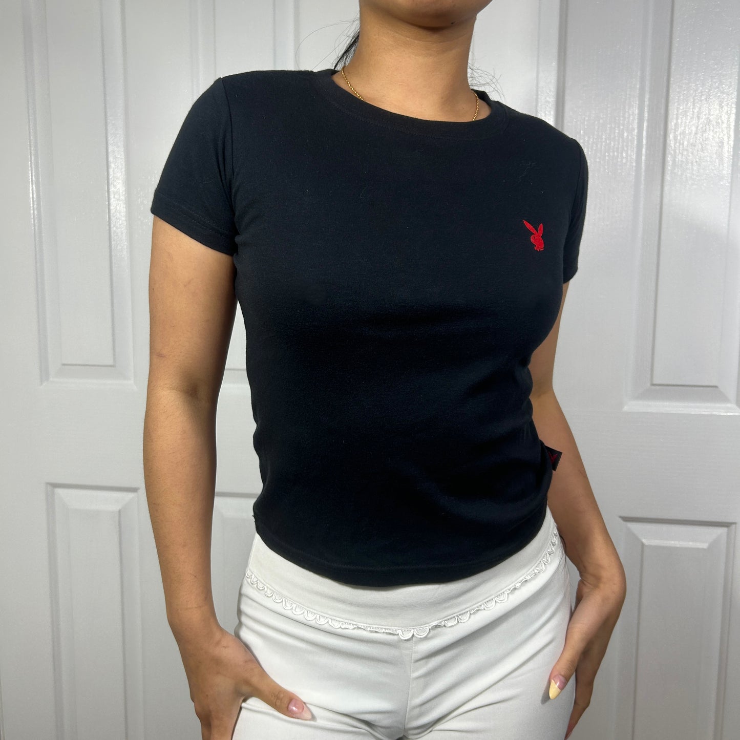 Black / Red Playboy Babytee - Size S