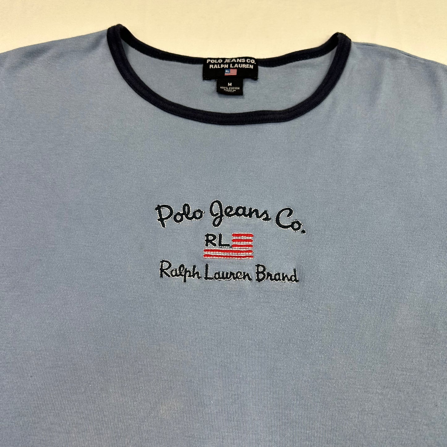 Vintage Polo Jeans Flag Babytee - Size M/L