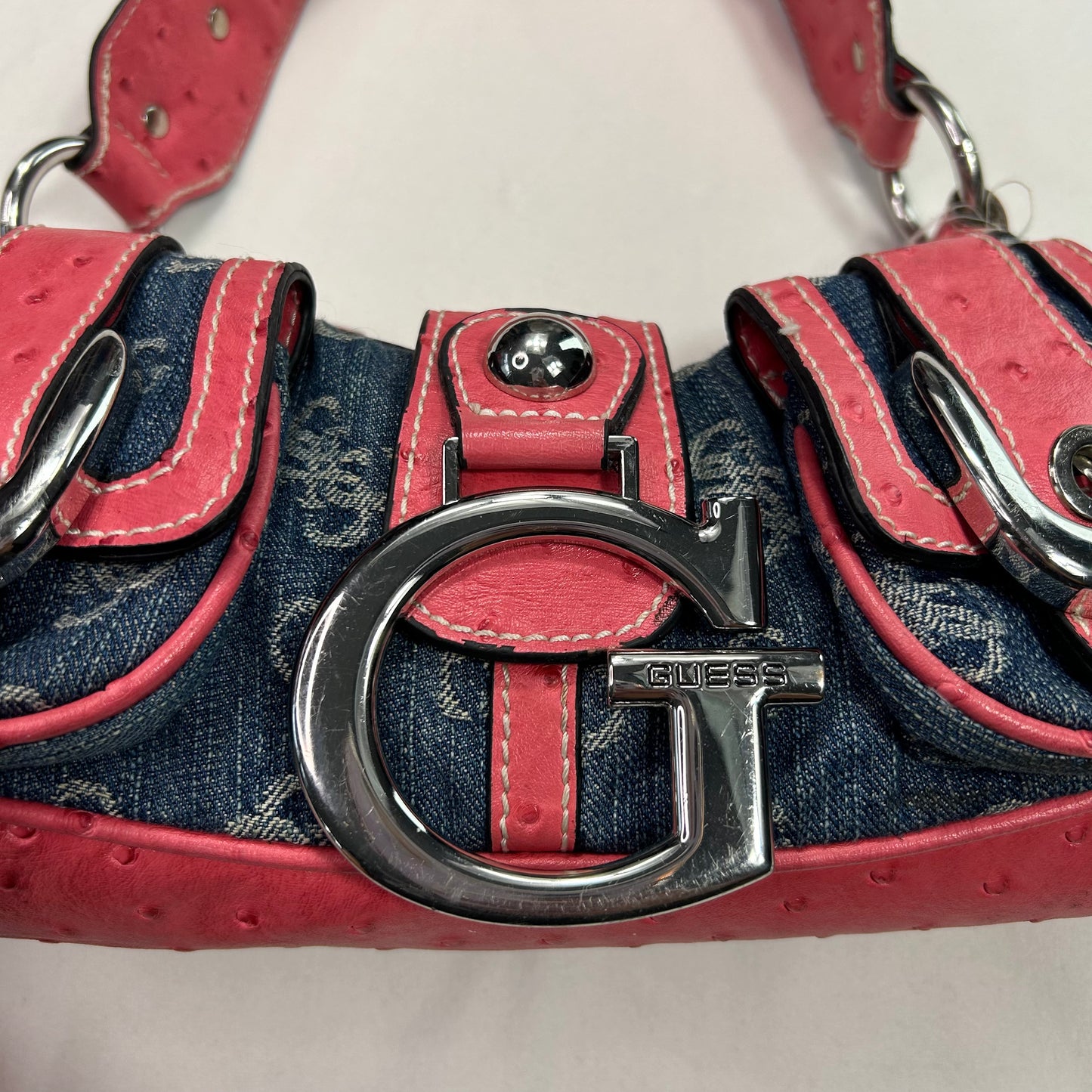Vintage 2003 Pink Denim Guess Shoulder Bag