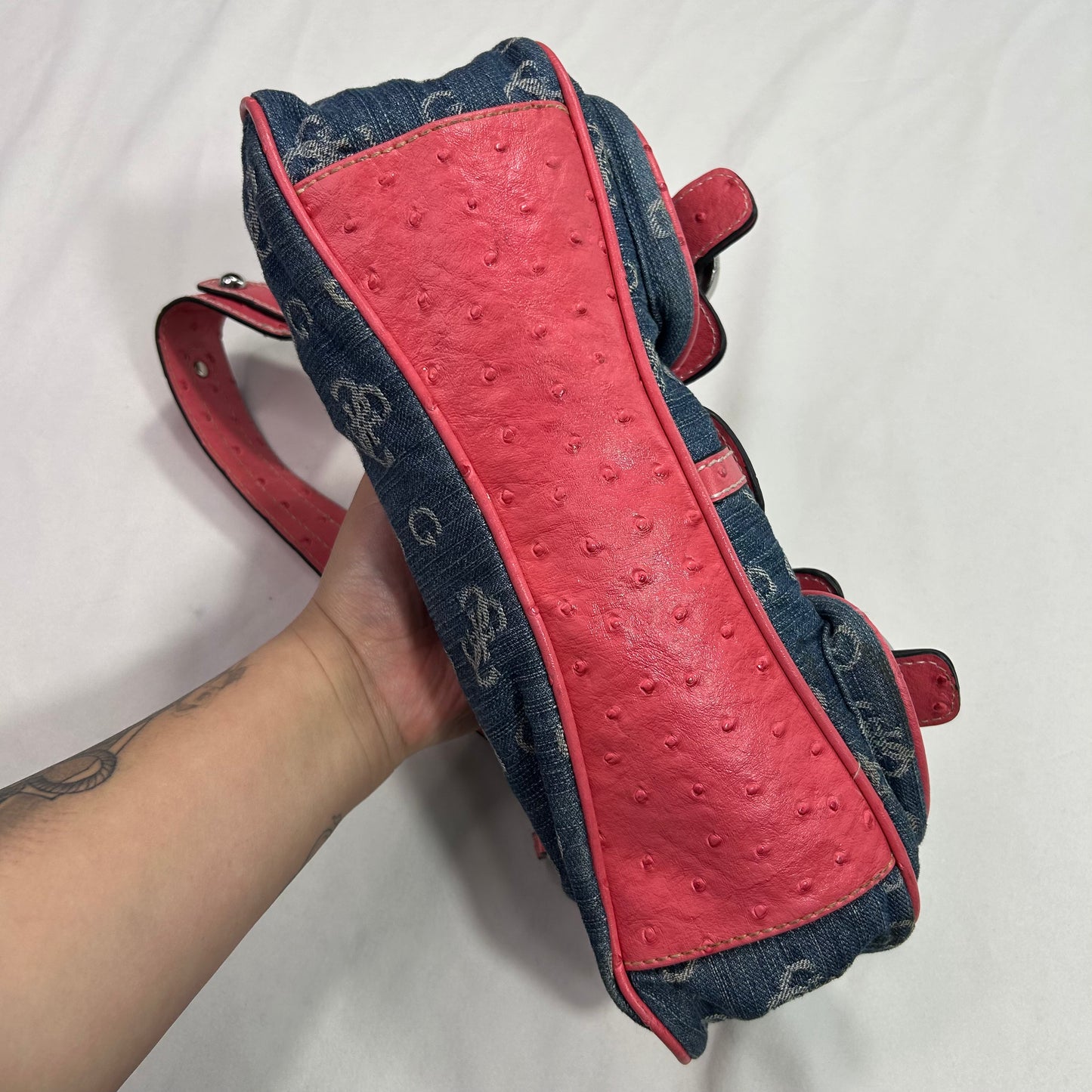 Vintage 2003 Pink Denim Guess Shoulder Bag