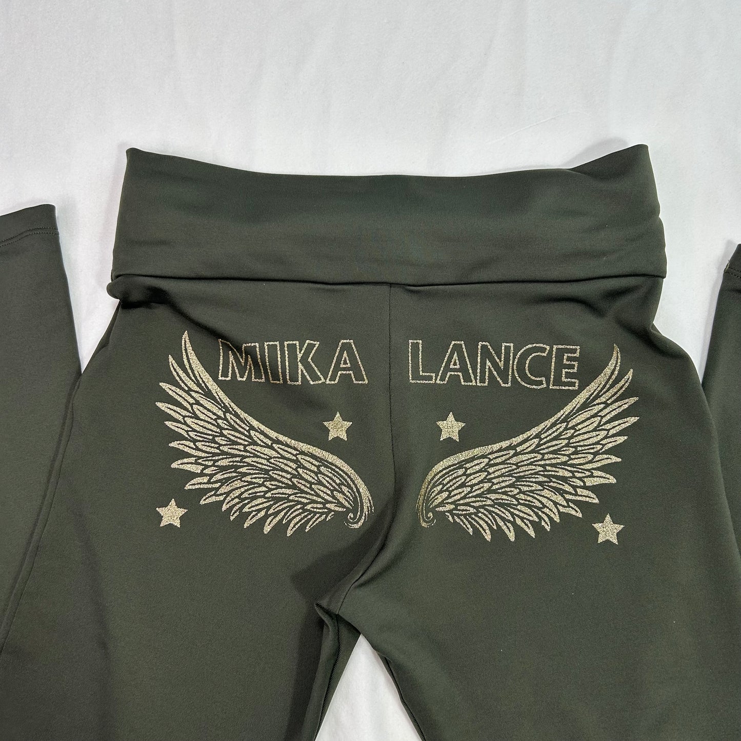 Vintage Mikano Green Angel Wings Fold Over Flared Pants - Size S/M
