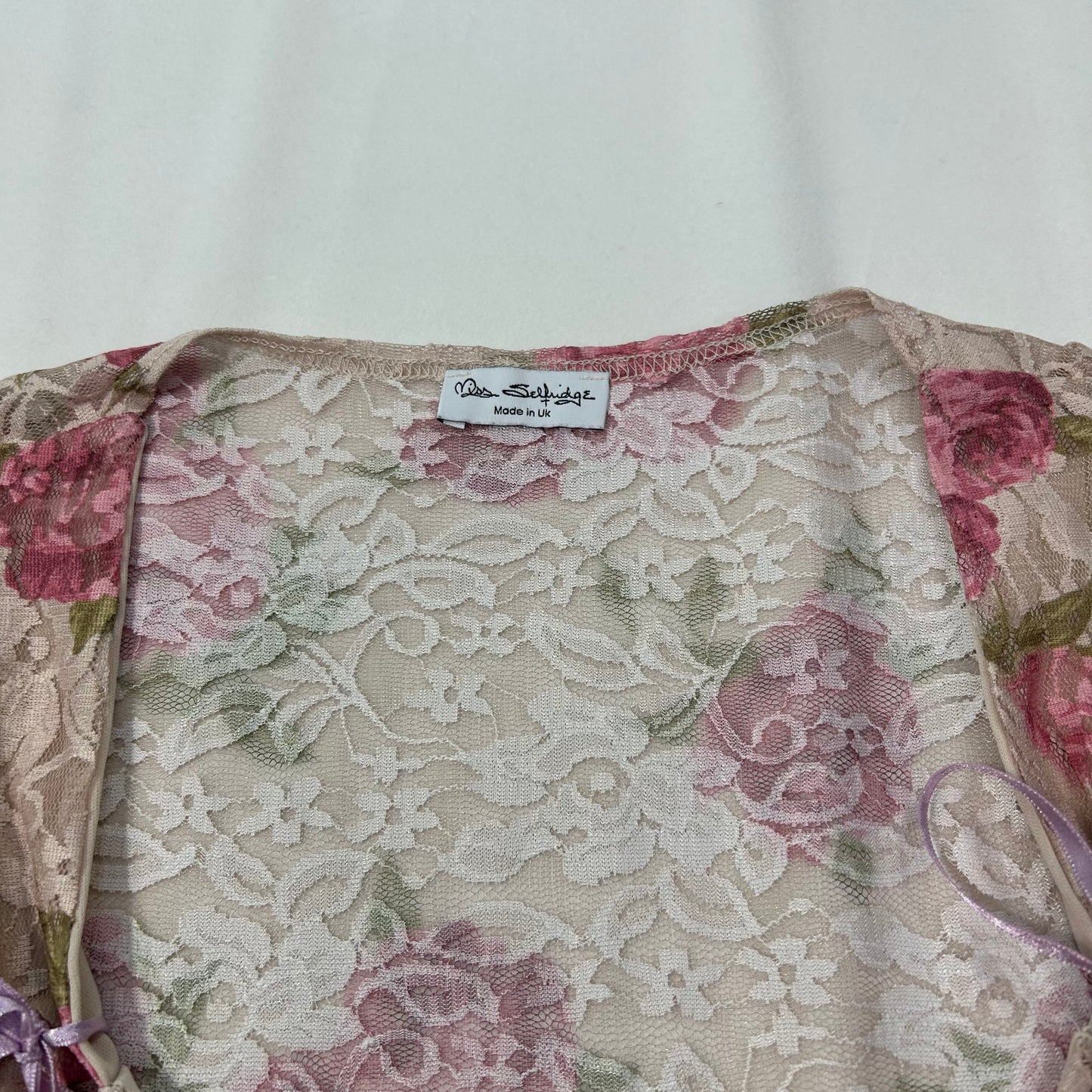 Vintage Floral Babydoll Lace Top - Size S/M