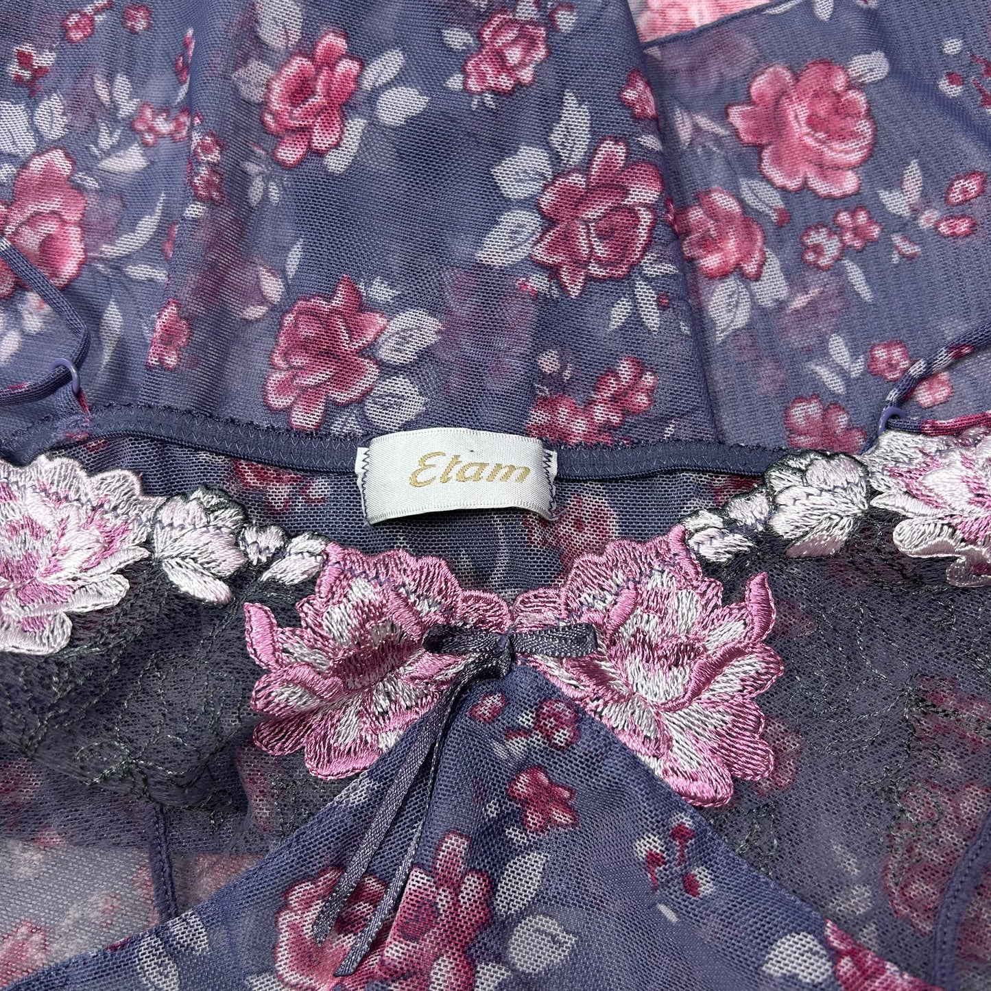 Vintage Etam Purple Sheer Floral Camisole - Size S