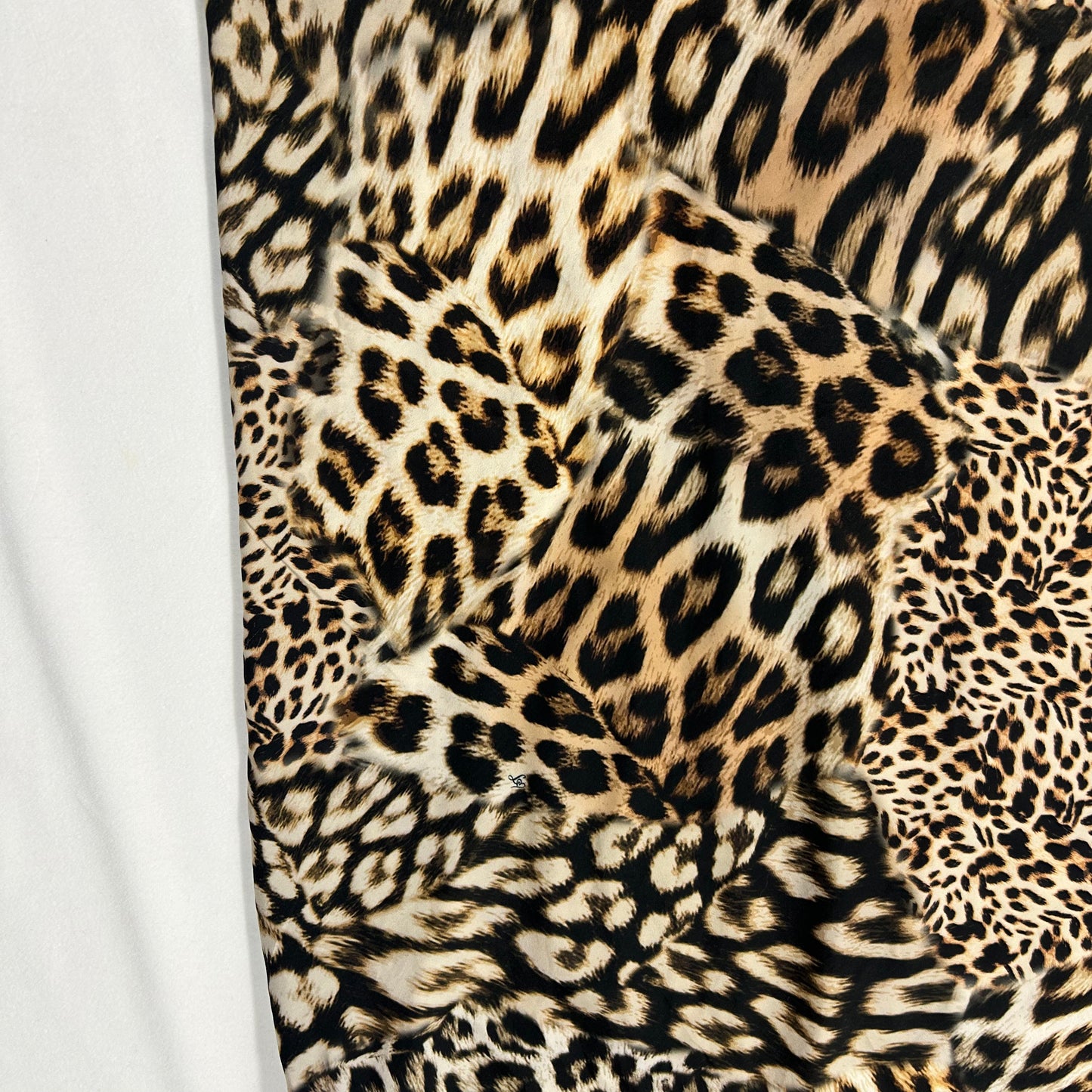 Vintage Patchwork Animal Print Midi Skirt - Size S