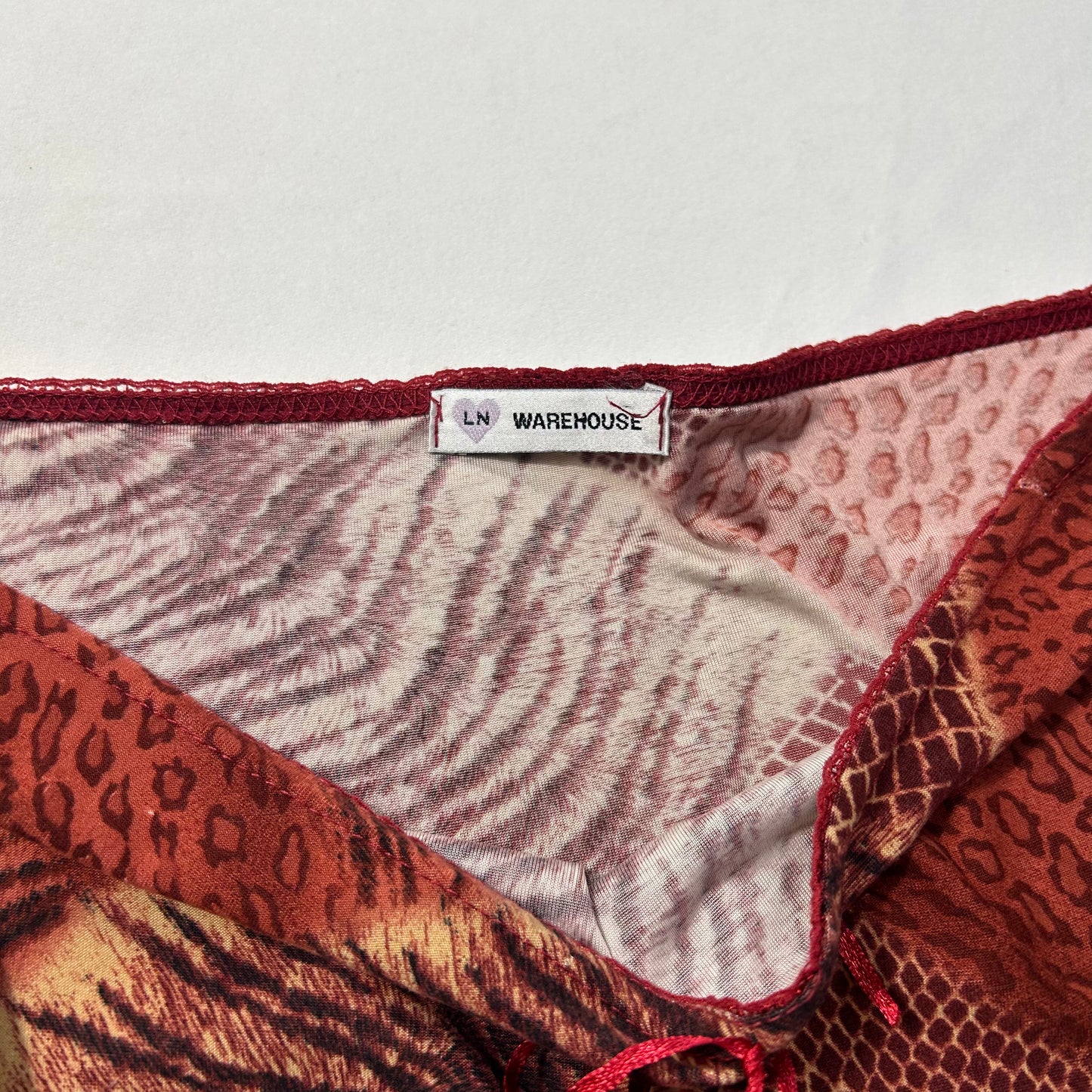 Vintage Asymmetrical Animal Print Midi Skirt - Size M/L/XL