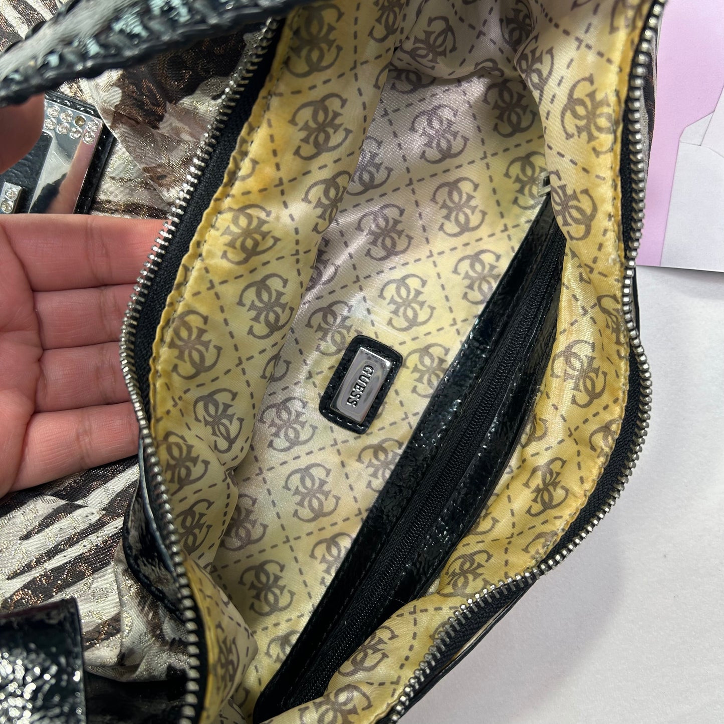 Vintage 2003 Animal Print Guess Baguette Shoulder Bag