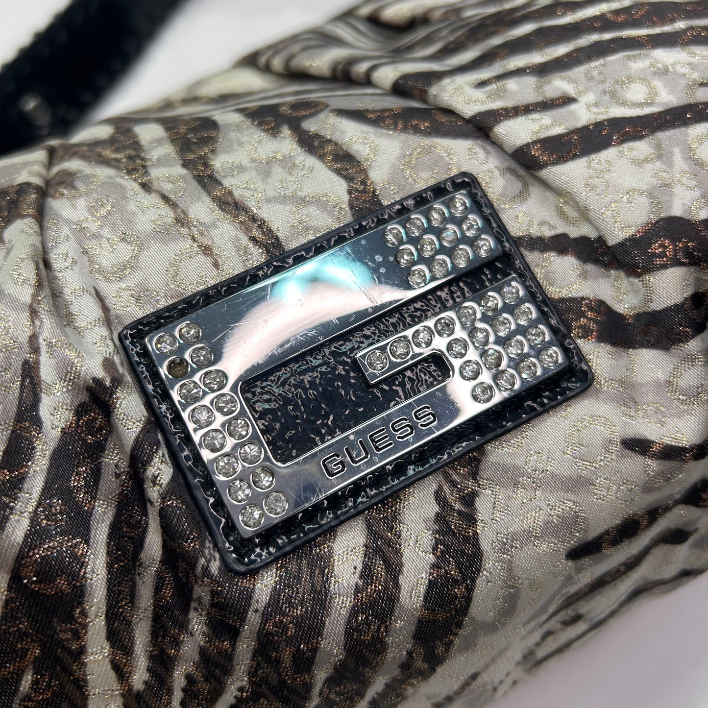 Vintage 2003 Animal Print Guess Baguette Shoulder Bag