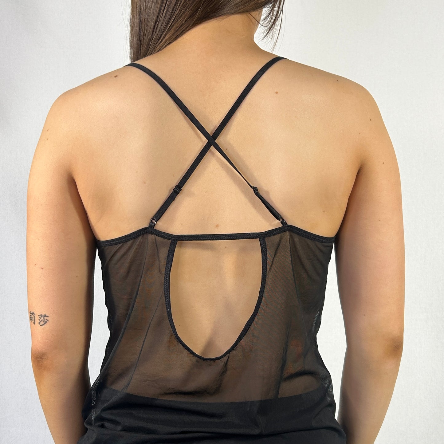 Black Mesh Panel Cami - Size S/M