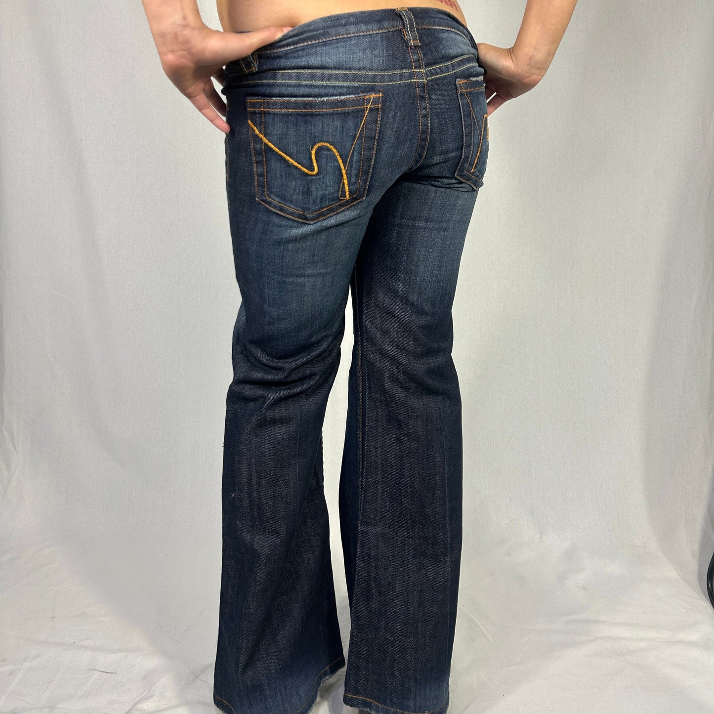 Low Rise Button Down Flared Jeans - Size XXS/XS