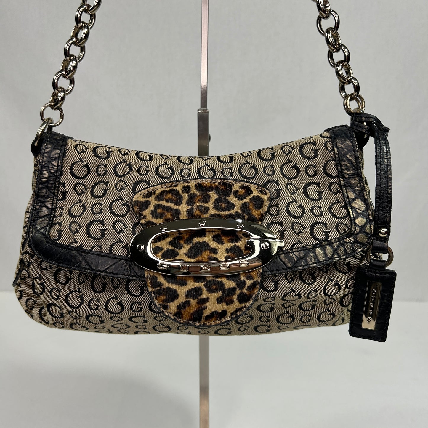 Vintage Guess Leopard Print Shoulder Bag