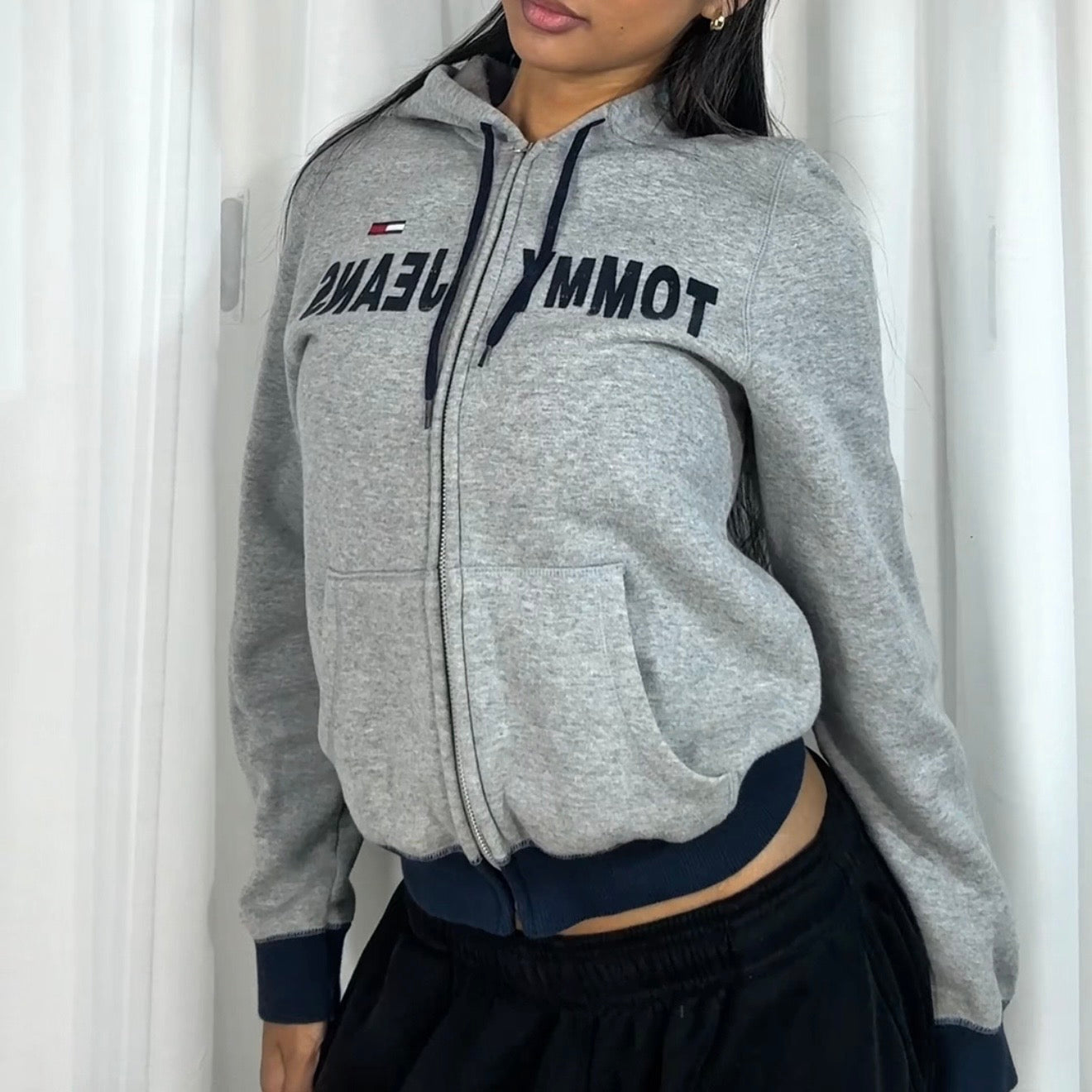 Vintage Tommy Jeans Zip Up Hoodie - Size S