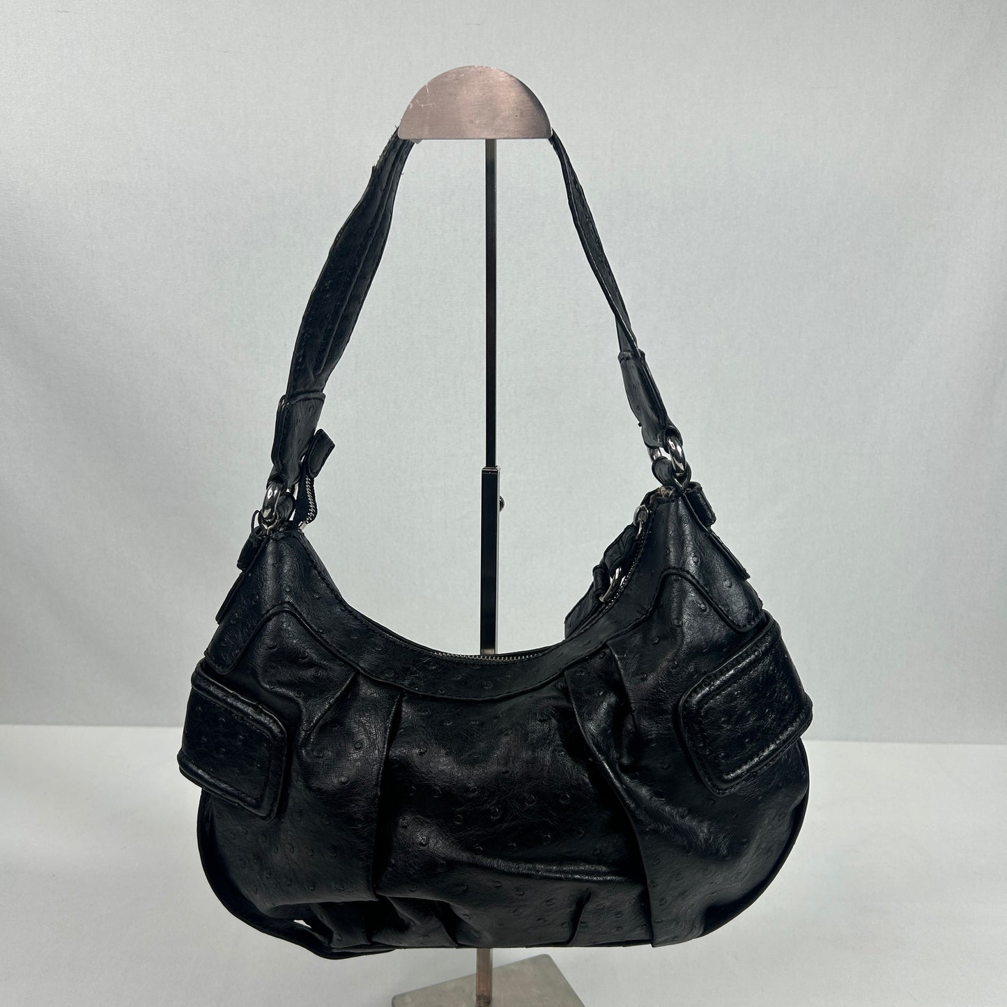 Vintage Black Faux Leather Guess Shoulder Bag