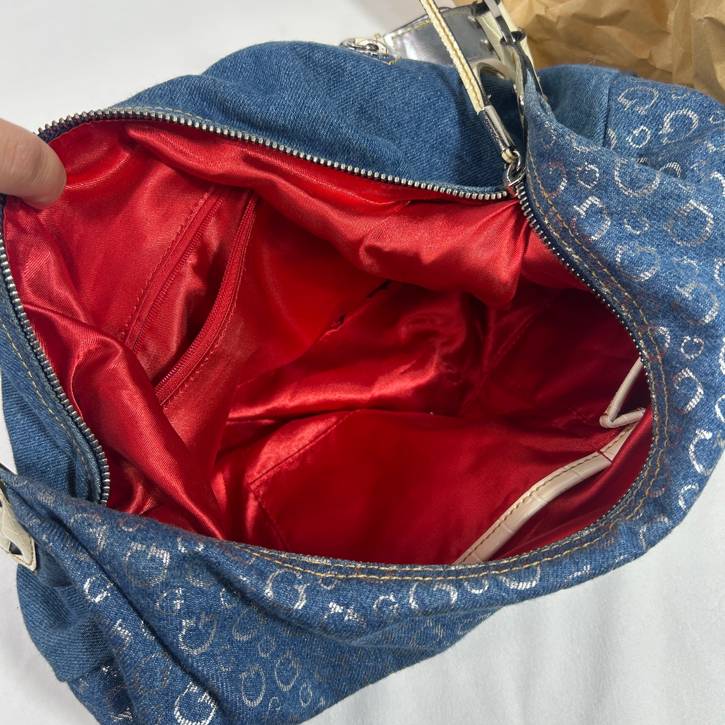 Vintage Guess Denim Slouchy Shoulder Bag