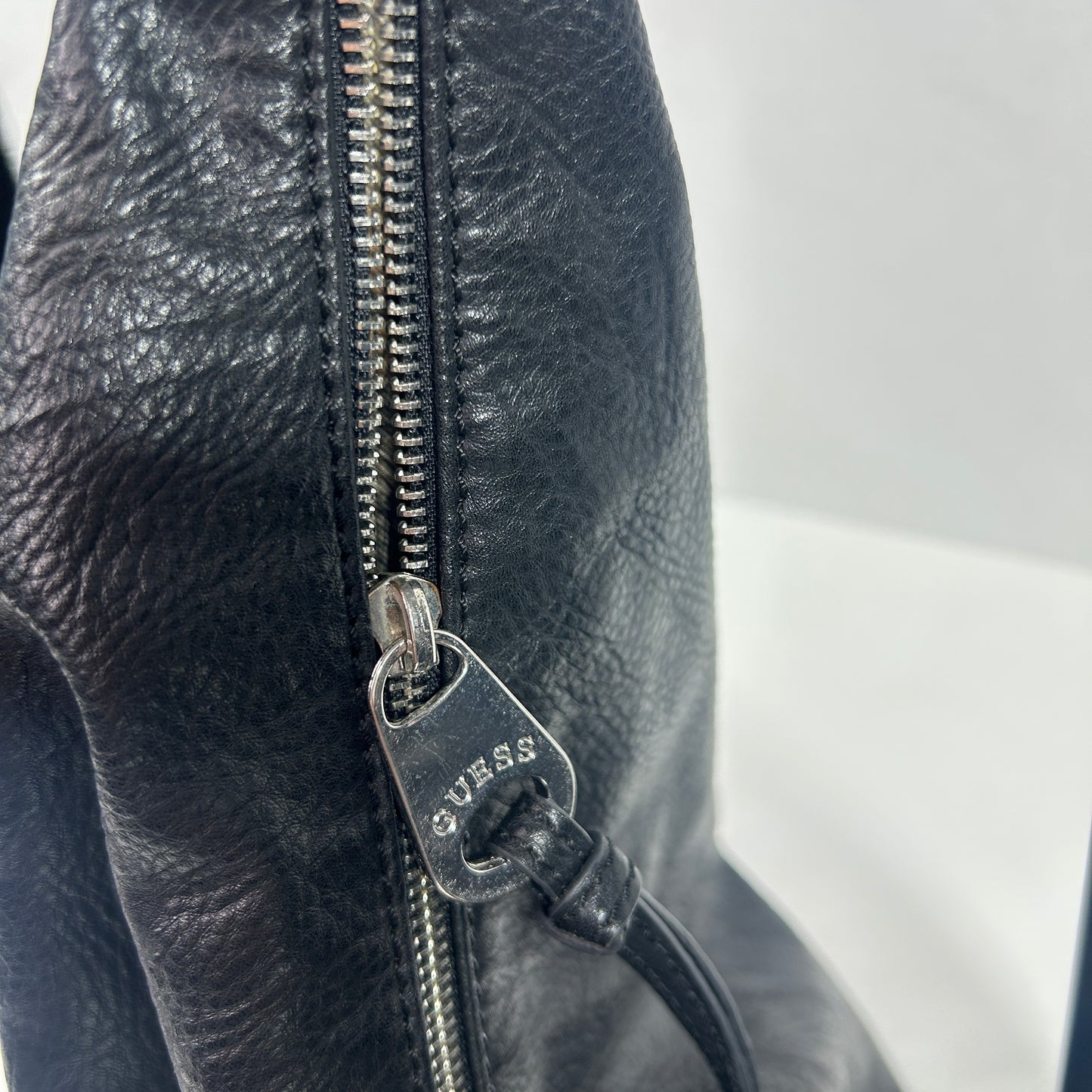 Vintage Faux Leather Black Guess Shoulder Bag