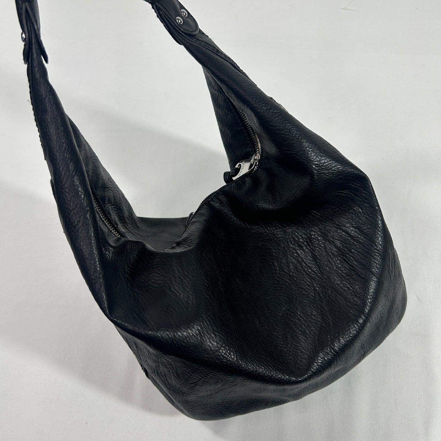 Vintage Faux Leather Black Guess Shoulder Bag