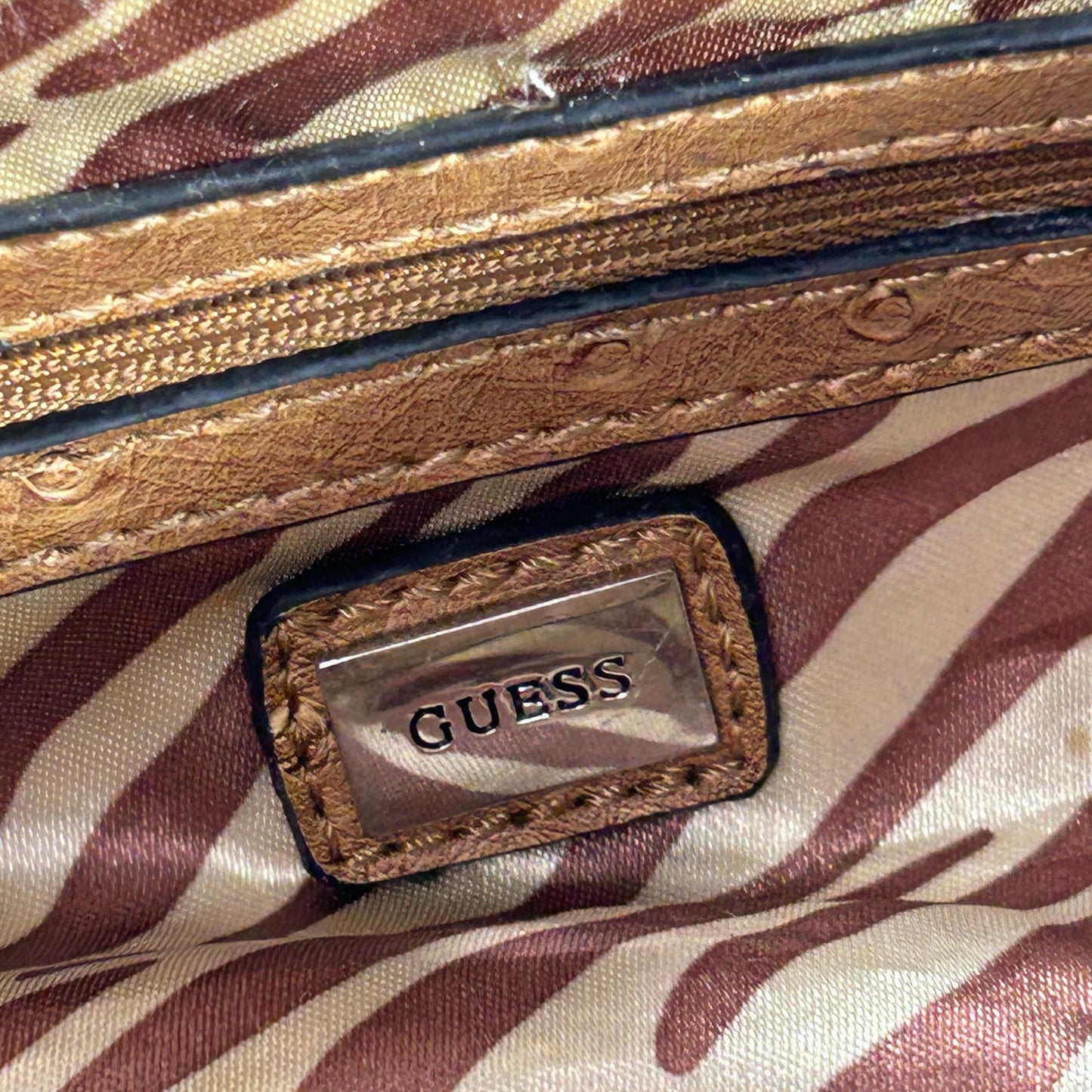 Vintage Brown Guess Baguette Shoulder Bag