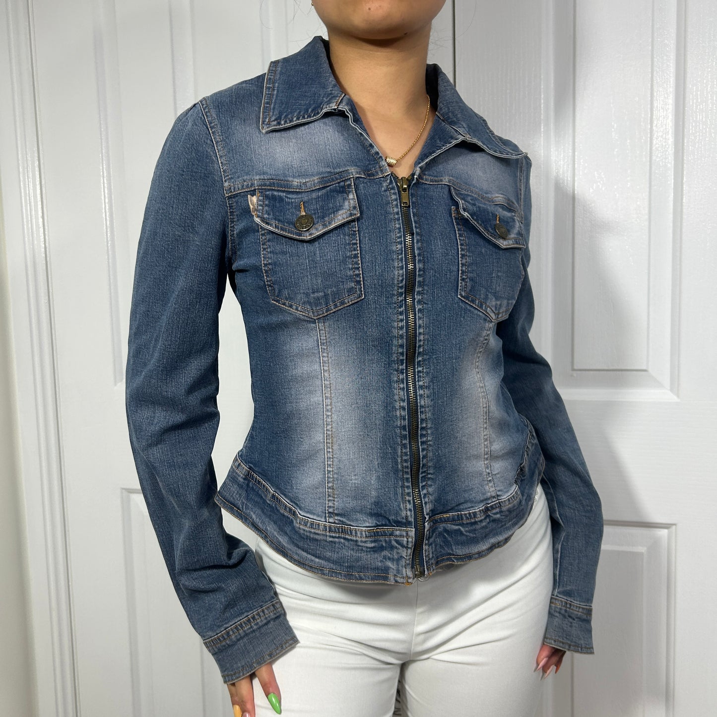 Morgan De Toi Denim Moto Jacket - Size S