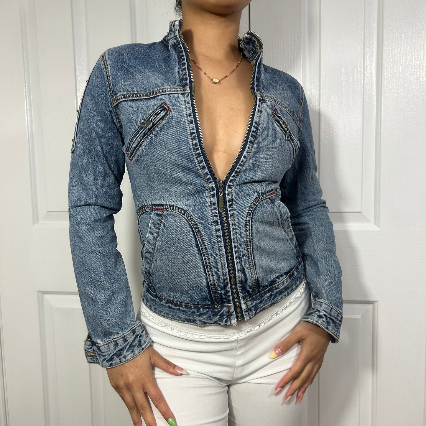 Denim Moto Jacket - Size XS/S