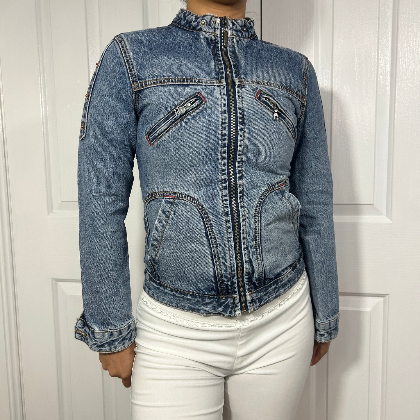 Denim Moto Jacket - Size XS/S