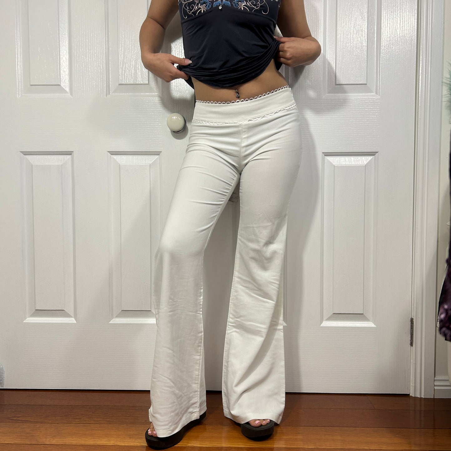 White Flared Trouser pants - Size S/M