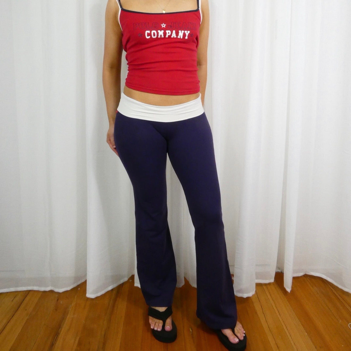 Vintage Mikano Fold Over Flared Yoga Pants - Size S/M