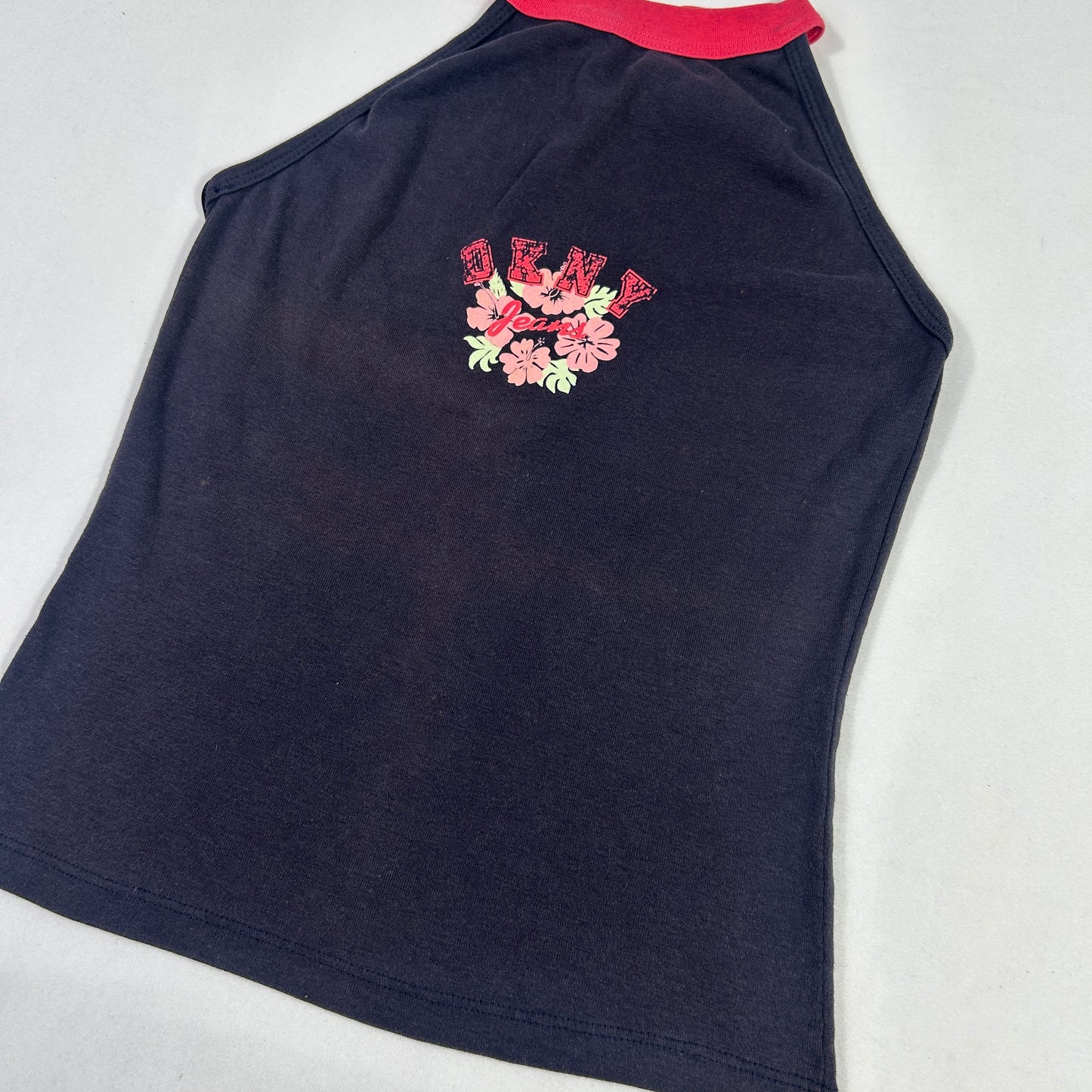 DKNY Jeans Floral Halter Neck Top - Size S/M