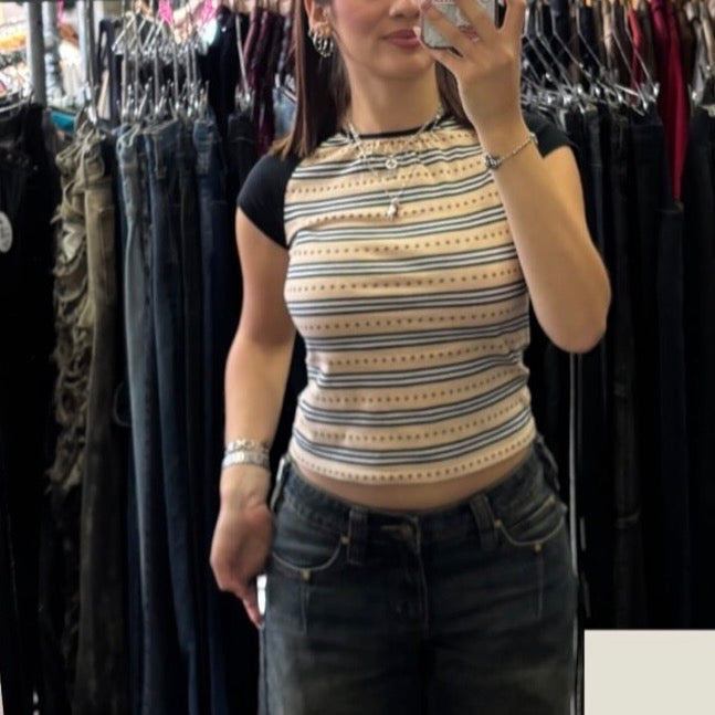 Vintage Burberry Striped Star Babytee - Size XS/S