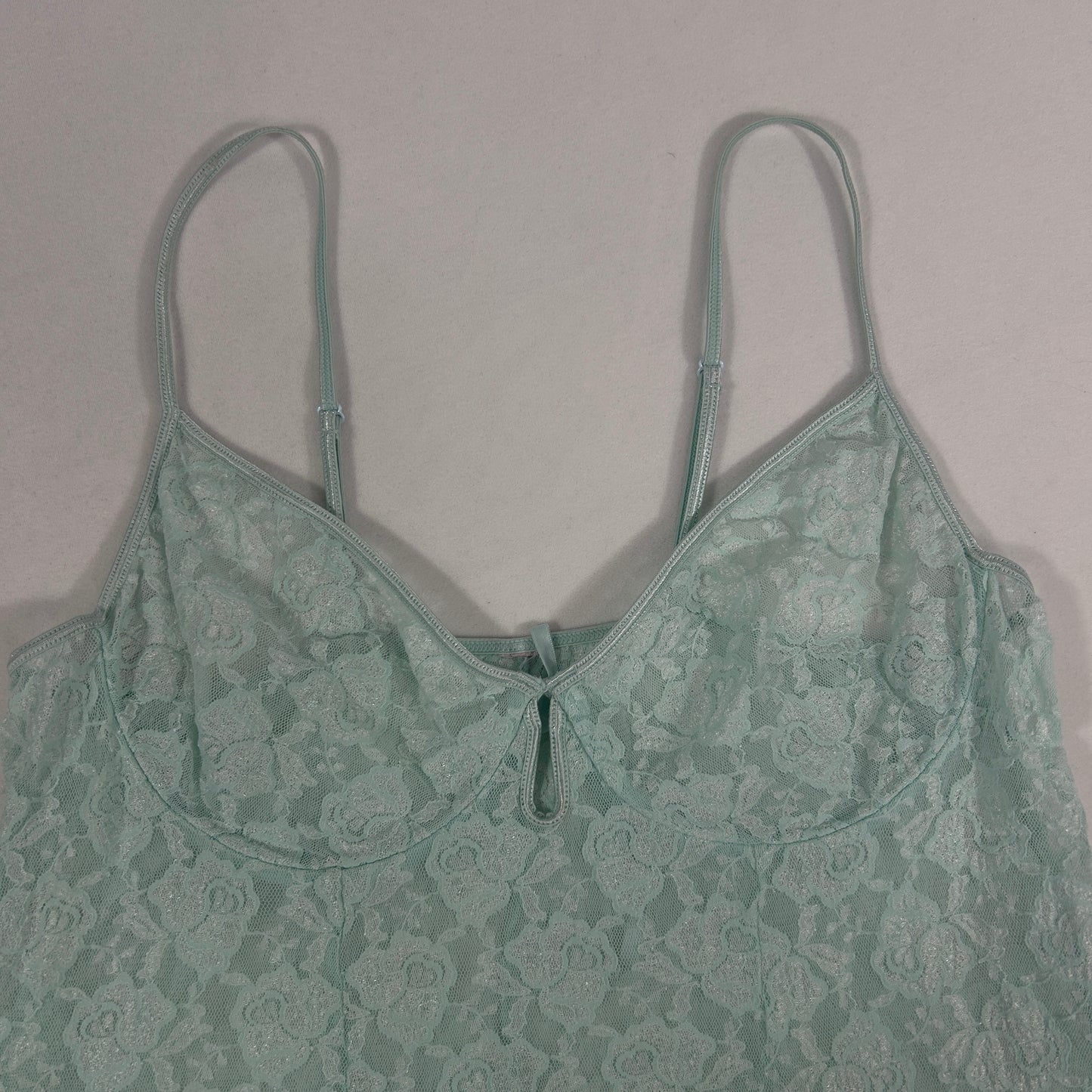Aqua Sheer Floral Lace Camisole - Size S/M