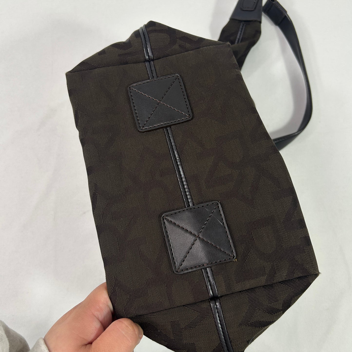 DKNY Slouchy Brown Monogram Shoulder Bag