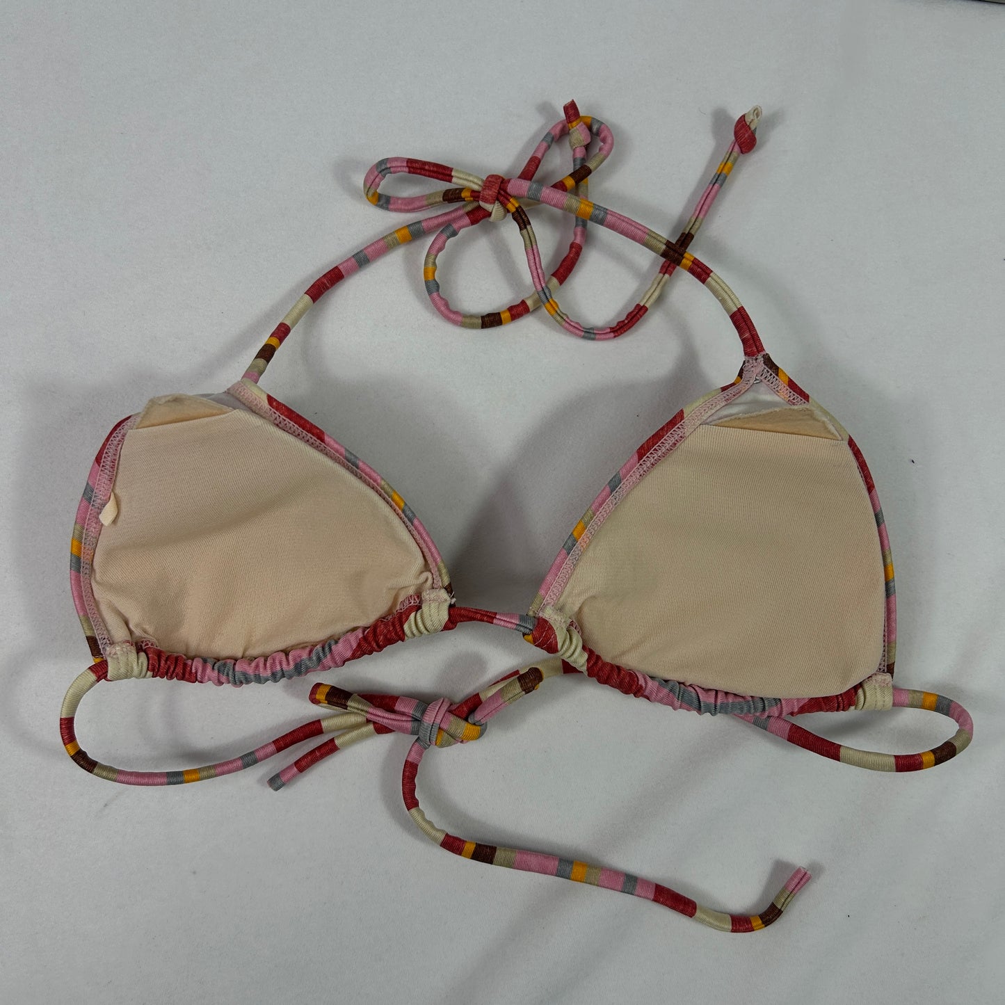 Stripped Pink Bikini top - Size XS/S/M