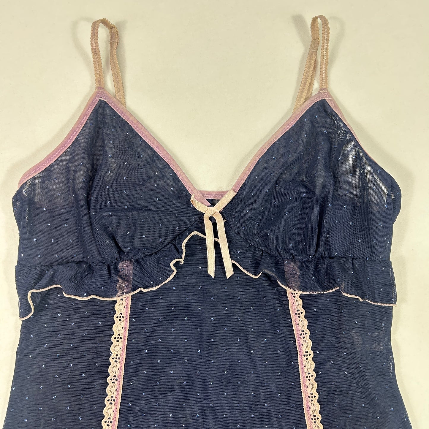 Vintage Navy Blue Glitter Camisole - Size S